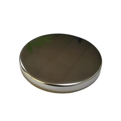 China Shine Non Refillable Polished Silver Aluminum Lid For Candle , Metal Candle Lid For Glass Jar for sale