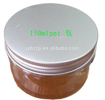 China 150ml Cookie Clear Plastic Jar For Hair Gel , Clear Pet Jars Silver Lids for sale