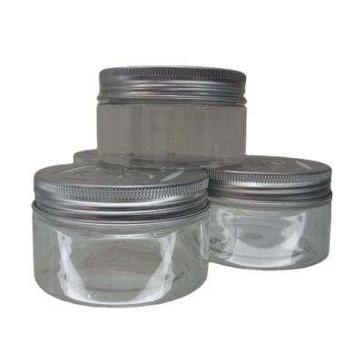 China Canned food 50g, 150g, 250g PET plastic jar with aluminum lid, large plastic candy jars with lids for sale