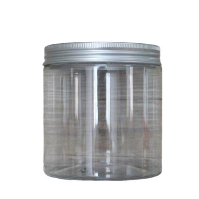 China Canned food 500ml, 800g, 1000ml pet food grade plastic jar with metal lid, plastic jar for food wholesale for sale