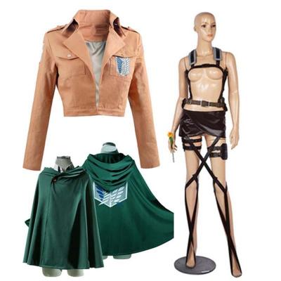 China Japanese Cosplay Hoodie Attack on Titan Shingeki Coat Kyojin None's Clothes Legion Cosplay Anime Costume Men Green Overwatch cosplay cape for sale