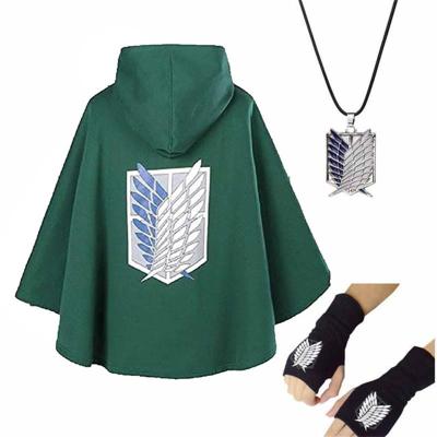 China Cosplay Hoodie Attack on Titan Anime Shingeki Cloak No Kyojin Cosplay Overwatch Legion Fly Liberty Ackerman Eren Hange Zoe Gear Cape for sale