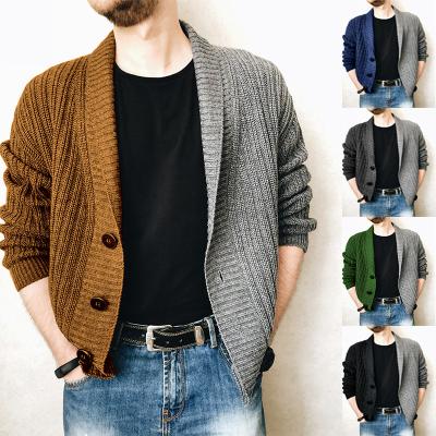 China Autumn and Winter Men's Street Sweater Anti-Wrinkle Jacket Color Matching Casual Style Men's Straight Sweater Cardigan for sale