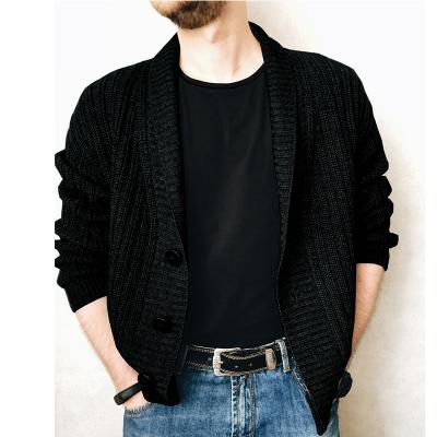 China 2021 Wholesale Anti-wrinkle Autumn Winter Single Breasted V-Neck Mens Sweater Jacket Street Style Mens Sweater Cardigan for sale