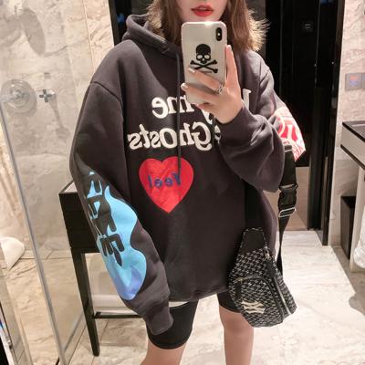 China 2021Graffiti Letter Anti-Shrink Copy Plus Stranger Things Harajuku Fleece Hoodie Hip Hop Hooded Velvet Sweatshirt Men And Women for sale