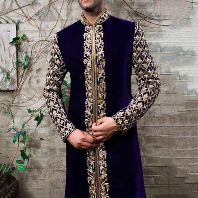 China Wholesale Youth Muslim Islamic Comic Gold Pattern Fit Collar Costume Long Dress M-4XL Ethnic Indian Coat Robe for sale