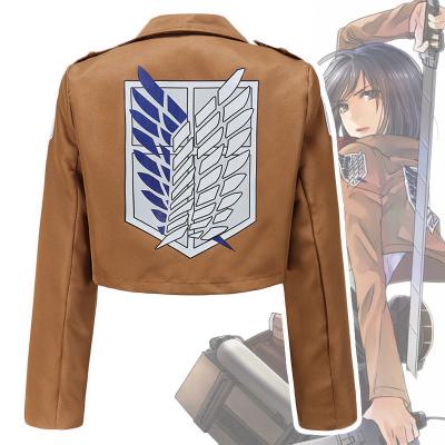 China Kyojin Cosplay Costume Brown Coat Adult Man Women Polyester Japanese Anime Shingeki Jacket Do Not Attack On Titan Clothing for sale