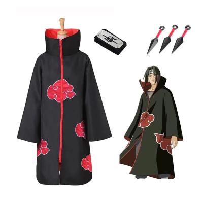 China Naruto Costumes Anorak Cape Uchiha Itachi Ninja Akatsuki Headband Cosplay Japan Cloak Jacket Naruto Costume Anime Hoodie Cosplay for sale