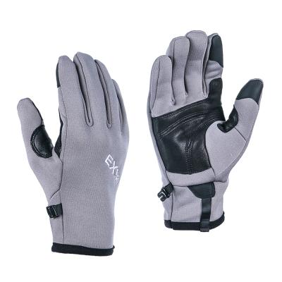 China Adult Black Gray Palm Leather Outdoor Running Cycling Gloves Sports Gloves Men Women Touch Screen Motorcycle Bike Windproof Touchscreen Windproof Riding for sale