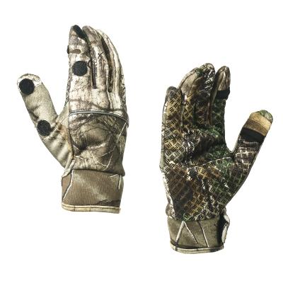 China Camouflage Color Outdoor Cycling Winter Sport Running Anti-Slip Riding Gloves With Reflective Markings for sale