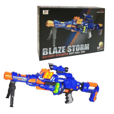 China Electronic Toy Kids Toys Child Gun Toys Bullet Flame Storm Toy Soft Carryover Gun for sale