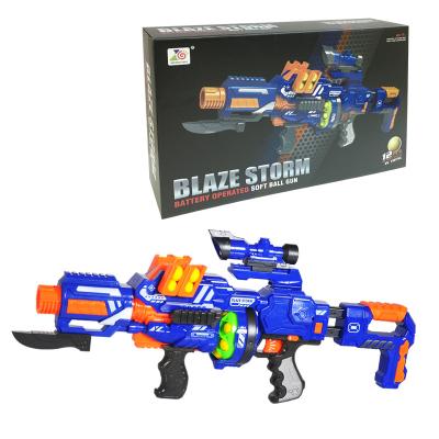 China Electric Motorized Electronic Toy Gun Bullet Toy Blaze Foam Ball Rapid Fire Ball Rapid Fire Soft Blaster for sale