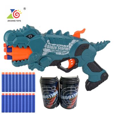 China ZECONG Manual Gun Toy OEM TOYS Soft Dinosaur Bullet Gun Kids Toy Airsoft Gun Safe With Shooting Targets for sale