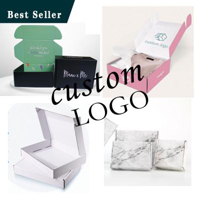 China Handmade corrugated mailing box cardboard personalizada mailing custom mailing box black white marble rose custom mailer box with logo print for sale