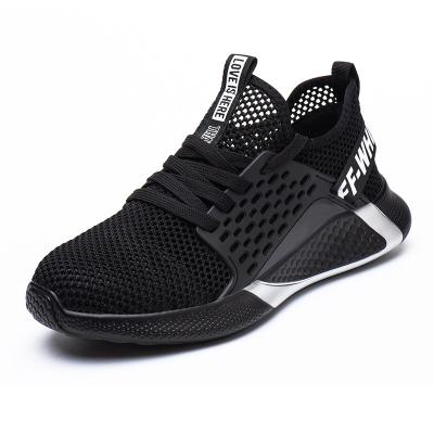 China Sport Style Anti-slip Fashionable Protective Fly Knit Cloth Factory Lightweight Breathable Work Shoes for sale