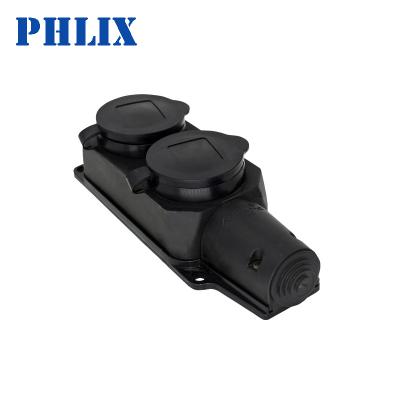 China Industrial European rubber industrial schuko socket double schuko socket à venda