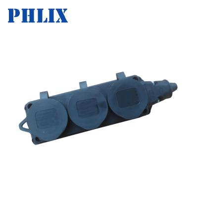 China HQ-R3212 Industrial Rubber Outlet Plug / Outlet Strip / Extension Plug zu verkaufen