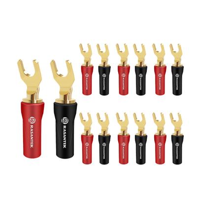 China RASANTEK HIGH FIDELITY Audio Video Connectors Speaker Banana Plug HiFi Audio Gold Plated 4mm for sale