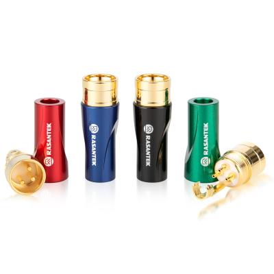 China audio & RASANTEK Paint Shell crimp type xlr connector 3 pin xlr male jack visual bright type xlr jack for sale