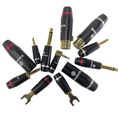 China audio & RASANTEK HIFI Plating 24K Gold Video Brass Frosted Black Female Main Conector XLR Plug for sale