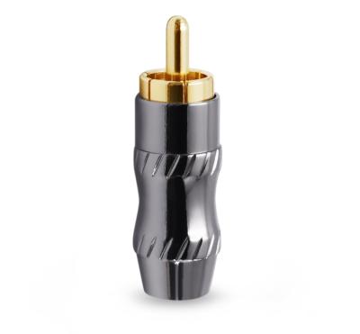 China audio & Brass Video 7mm RCA Connector Painting Shell H62 Gold Plated 24K Gold for sale