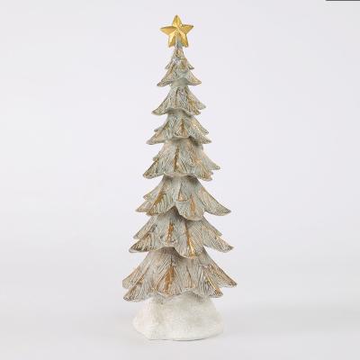 China Traditional Pre Lit Resin White Christmas Tree Decoration Tree For Sale for sale