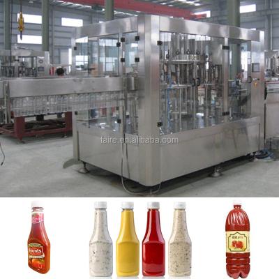 China Beverage Monoblock Automatic Ketchup Paste Production Line Bottling Filling/Tomato Sauce Glass Bottle Washing Packing Machine for sale