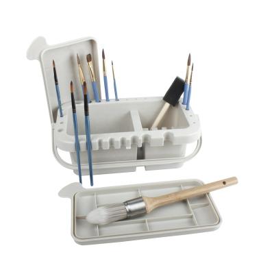 China 50627 Multifunctional Plastic Artist Paint Brush Tub Brush Basin With Brush Holder for sale