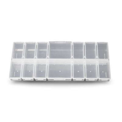 China Hot Selling Viable 21861 14spaces Free Space Storage Bead Plastic Organizer In Good Quality Mini Results Plastic Box for sale