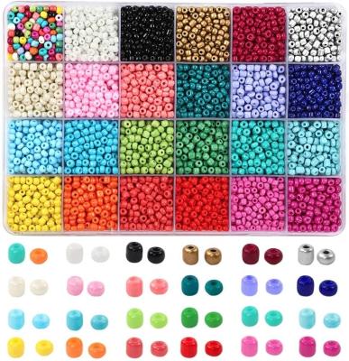 China 7200pcs 4mm Crystal Seed Glass Beads and 300pcs Alphabet Letter Beads for Bracelets Jewelry Making and Crafts with Elastic String Strings for sale