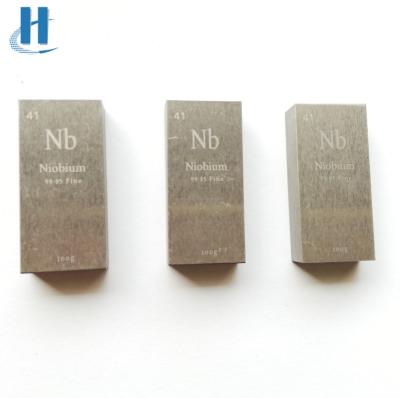 China Niobio puro Cubo Niobio Metal 99,99 Niobio puro Bulto de lingotes para la industria en venta