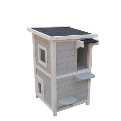 China New Sustainable Factory Wooden Pet House Cat House For Indoor Outdoor for sale