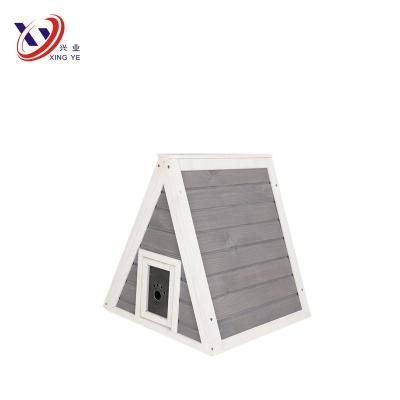 China Last viable waterproof triangle wooden cat house for sale for sale