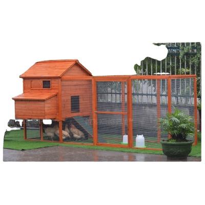 China Large Viable Outdoor Wooden Poultry Chicken Cage Chicken Hen House With Metal Tray for sale