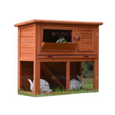 China Viable Fir Wood Easily Collected Rabbit House Rabbit Hutch Rabbit Cage for sale