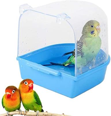 China Bath Bathing Stocked Parrot Bath Box Bird Cage Tub Accessory For Pet Brid for sale