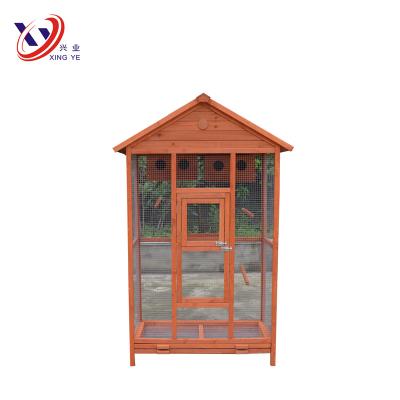 China Large Breathable Wooden Aviary Bird Cage With Race for sale