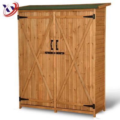 China Easily Assembled Outdoor Wooden Tool Storage Home Thrown Tools Organizer Garden Lawn for sale