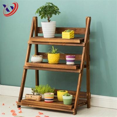 China Easily Assembled Floor-standing Solid Wood Flower Stand For Outdoor Garden /indoor Use for sale