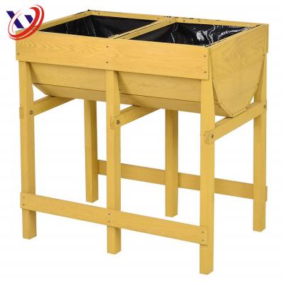 China Hot Sale Cheap Easily Assembled Wooden Planter Garden Bed Box Stand For Backyard for sale