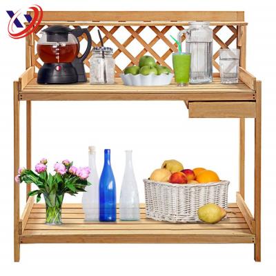 China Easily Assembled Outdoor Garden Potting Work Bench Planting Station Wooden Work Bench for sale