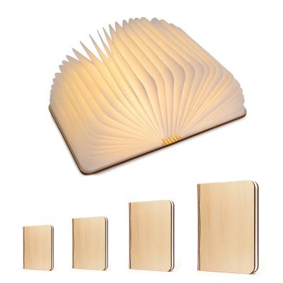 China Wooden USB Charging Mini Folding Night Portable Rechargeable LED Reading Light folden book lamp for sale