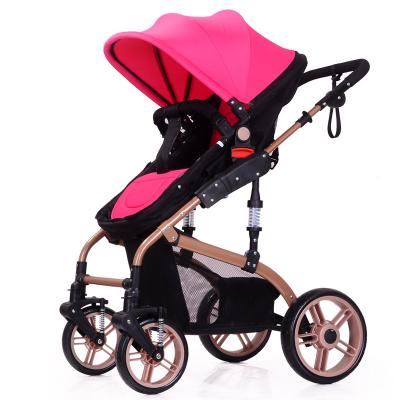 China Adjustable Handle Luxury Baby Stroller 2 in 1 Portable Folding High Landscape Pram Baby Carriage Cheaper Baby Stroller for sale