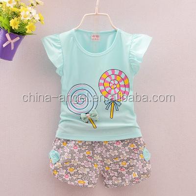 China Antibacterial Infant Clothes Suit 95% Cotton Summer Suit Clothes 1 To 3 Years Old for sale