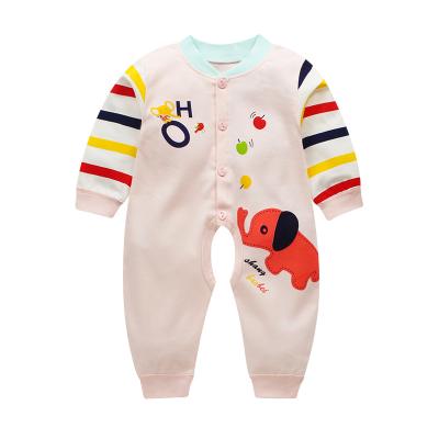 China 0-16m antibacterial spring and fall beautiful open crotch design sports rompers cotton long sleeve baby clothes newborn jumpsuits for sale