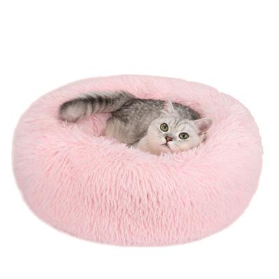 China Wholesale Soft Luxury Round Designer Plush Dog Cat Pet Travel Beds for sale