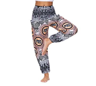 China Anti-wrinkle elastic waist drawstring gym sports loose harem yoga baggys women men 3/4 casual boho capri pants with pockets for sale