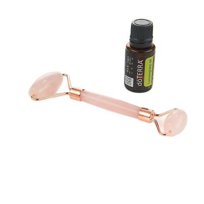 China Gua Sha Set Natural Rose Quartz Face and Jade Roller Massage Facial Roller for sale