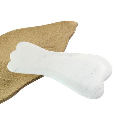 China Face 2022 Hot Product Gua Sha Guasha Board White Jade Stone Scraping Massage Tool For Body Care for sale