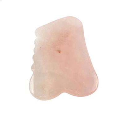 China Hot Sales Face Gua Sha Board Rose Quartz Jade Stone Scraping Massage Tool Guasha Tip for sale